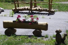 Bilder-Baumstamm-mit-Blumenkasten-I